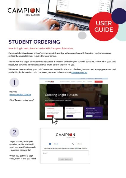 Campion Education - how to order guide